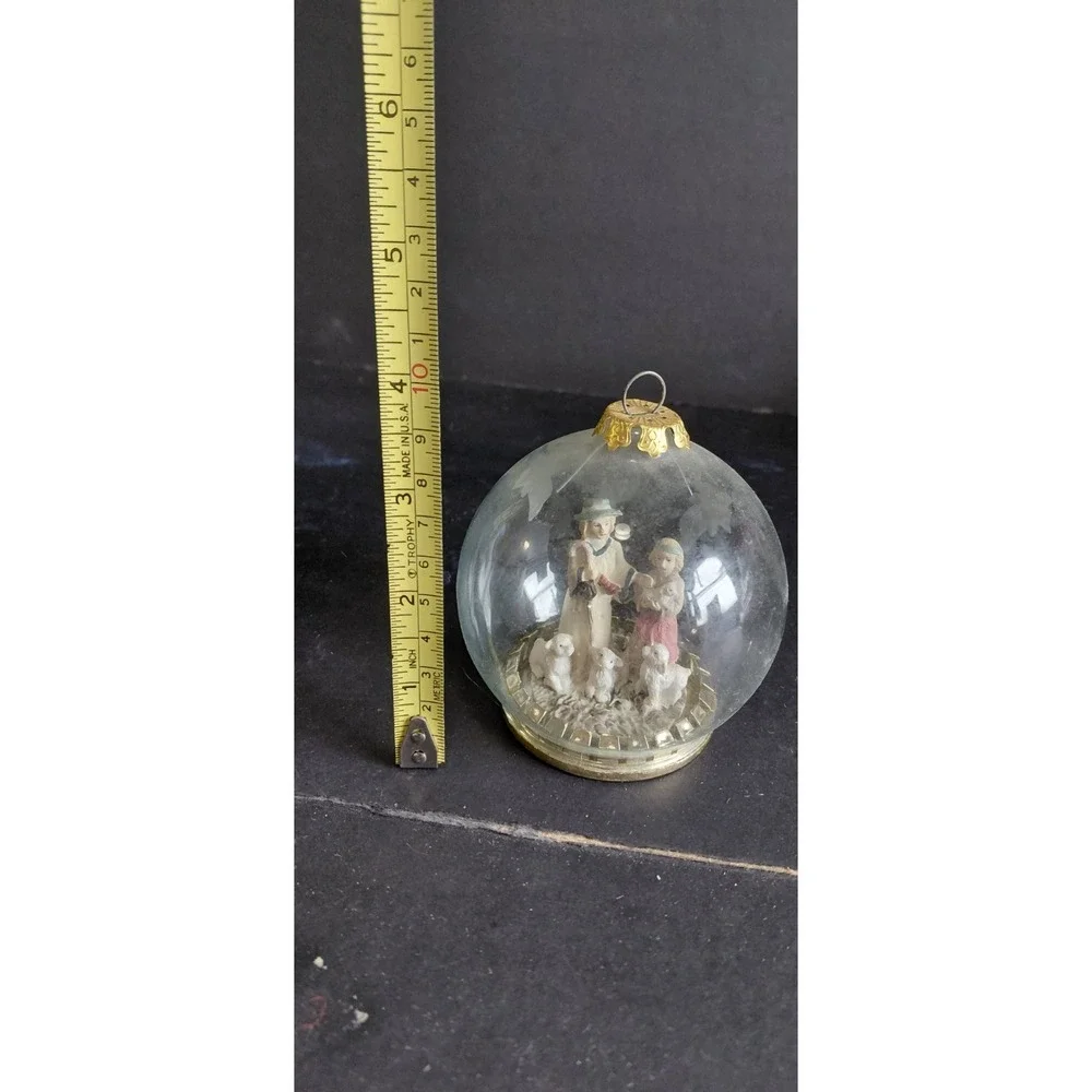 vintage House   Lloyd Christmas Around the World Shepherd Glass Diorama Ornament